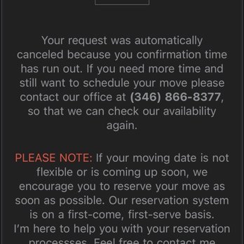 H-Town Movers Houston - Email we received back at almost 10pm the night before the move - Movers Near Me H-Town Movers Houston - Email we received back at almost 10pm the night before the move - Movers Near Me