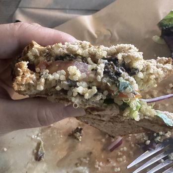 Eat Real Cafe - Vegan wrap on grilled bread instead. - New American Near Me - Valencia, California Eat Real Cafe - Vegan wrap on grilled bread instead. - New American Near Me - Valencia, California
