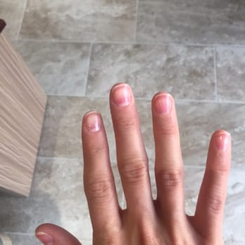 Q Nails & Spa - Manicure with a clear/pink coat of polish - Nail Salons Near Me - Sutton, Massachusetts