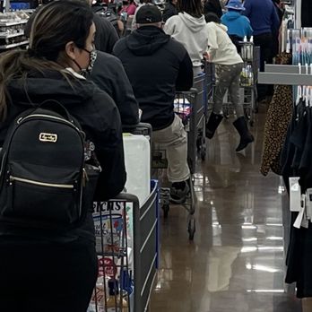 Walmart Supercenter - A bottle-neck of customers who want to check-out. There is a line that goes on our side, on the other side and in the middle. - Grocery Near Me - American Canyon, California Walmart Supercenter - A bottle-neck of customers who want to check-out. There is a line that goes on our side, on the other side and in the middle. - Grocery Near Me - American Canyon, California