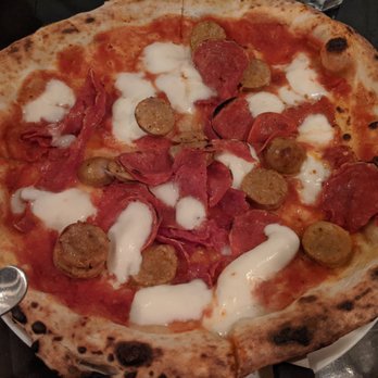 Buona Forchetta - BRUNA - mozzarella, sausage, pepperoni, spicy salame calabrese $15 - Pizza Near Me - Encinitas, California