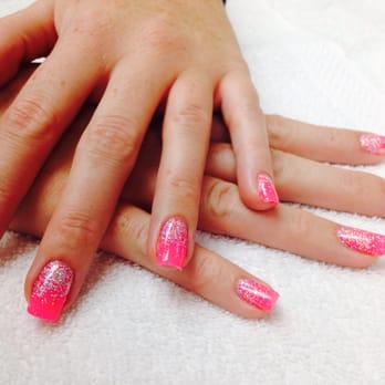 Ken's Nails and Spa - Hot Pink with Hombre Glitter - Nail Salons Near Me - Phoenix, Arizona Ken's Nails and Spa - Hot Pink with Hombre Glitter - Nail Salons Near Me - Phoenix, Arizona