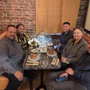 The Vaux Social - One of the booths near open kitchen- waiting to dive in but had to take a pic first! - New American Near Me - Brooklyn, New York