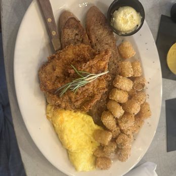 Bay Local Eatery - Chicken n French toast instead of the waffle. The tater tots were so good. - Breakfast & Brunch Near Me - Virginia Beach, Virginia