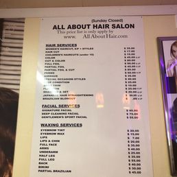 Most recent services and prices!