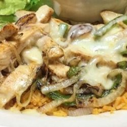 Monterrey Mexican Grill - Pollo con Crema Jalepeno.  Comes with warm tortillas, beans & rice