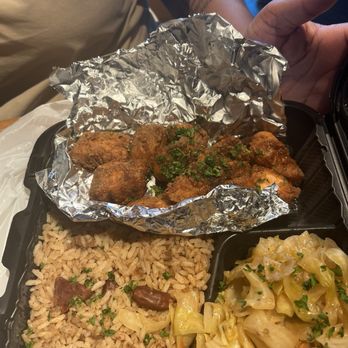 Crav’n Caribbean - Salmon bites, rice and cabbage - Caribbean Near Me - Charlotte, North Carolina Crav’n Caribbean - Salmon bites, rice and cabbage - Caribbean Near Me - Charlotte, North Carolina