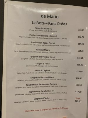 Menu photo 2 Da Mario Italian Restaurant London, XGL Menu photo 2 Da Mario Italian Restaurant London, XGL