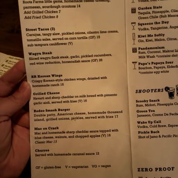 Rodeo Room - Menu as of 8/15/26 - Lounges Near Me - Santa Barbara, California