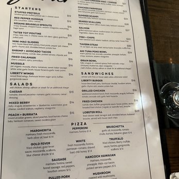 Liberty Tavern - Dinner menu - American Near Me - Quincy, Massachusetts Liberty Tavern - Dinner menu - American Near Me - Quincy, Massachusetts