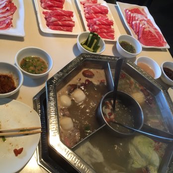 Boiling Hot Pot - Broth and meat - Hot Pot Near Me - San Francisco, California