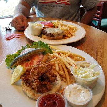 The Mucky Duck - Po 'Boy Sandwich and Mucky Duck Burger! Yum! - Seafood Near Me - Captiva, Florida The Mucky Duck - Po 'Boy Sandwich and Mucky Duck Burger! Yum! - Seafood Near Me - Captiva, Florida
