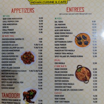 Spicy Village - Menu (front) - Indian Near Me - Carrollton, Texas Spicy Village - Menu (front) - Indian Near Me - Carrollton, Texas