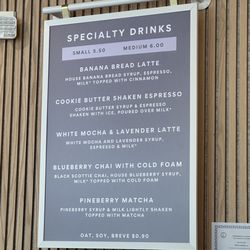 Specialty menu