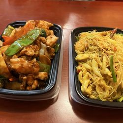 East Wind Chinese Food & Sushi - Hunan Chicken and Singapore Chow Mai Fun