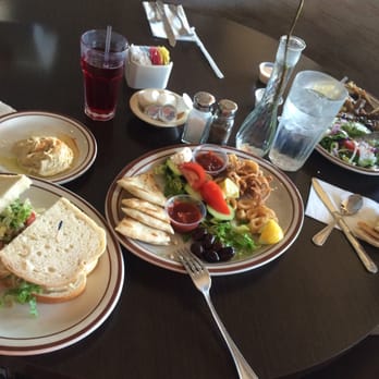 Patty's Cafe La Mesa - Tuna sandwich, calamari appetizer, and a Mediterranean plate I forgot what it was called - American Near Me - La Mesa, California