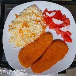 Favo de Mel - Pastelaria - Panados no forno com arroz de cenoura