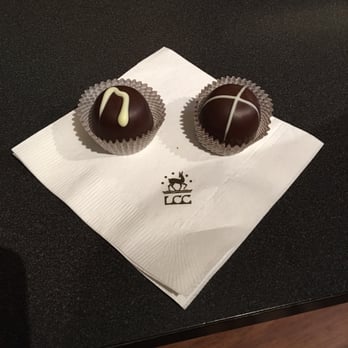 Lake Champlain Chocolates - Left to right ( raspberry truffle and grand valcenia) - Candy Stores Near Me - Burlington, Vermont Lake Champlain Chocolates - Left to right ( raspberry truffle and grand valcenia) - Candy Stores Near Me - Burlington, Vermont