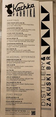 Kachka Fabrika: Distillery & Zakuski Bar by null