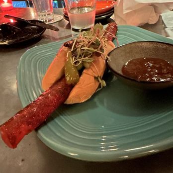 Counter Reformation - Interesting take on a hot dog. Very good but the least favorite of the major league lineup. (Baseball reference due to the sport peppers). - Wine Bars Near Me - Palm Springs, California Counter Reformation - Interesting take on a hot dog. Very good but the least favorite of the major league lineup. (Baseball reference due to the sport peppers). - Wine Bars Near Me - Palm Springs, California