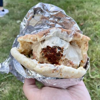 Ladle and Loaf - "Falafel" (fried chickpea fritters in a pita with Israeli salad, pickles and tahini) - Kosher Near Me - New Haven, Connecticut Ladle and Loaf - "Falafel" (fried chickpea fritters in a pita with Israeli salad, pickles and tahini) - Kosher Near Me - New Haven, Connecticut