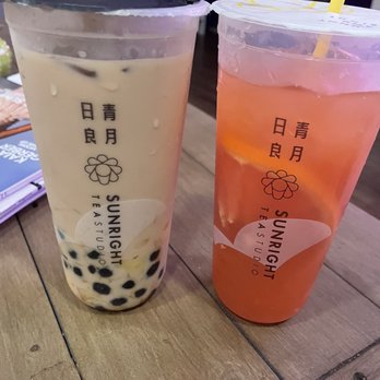 Sunright Tea Studio - Pudding Boba milk tea and Grapefruit Jasmine Tea - Bubble Tea Near Me - Fullerton, California Sunright Tea Studio - Pudding Boba milk tea and Grapefruit Jasmine Tea - Bubble Tea Near Me - Fullerton, California