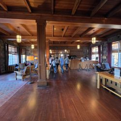 Host checking dining and bar