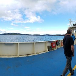 Bruny Island Ferry Service - Panoramic view of the upper deck