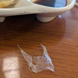 Fuji Sushi - Plastic found in the pork dumplings