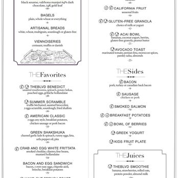 The Blvd - Breakfast menu - New American Near Me - Beverly Hills, California