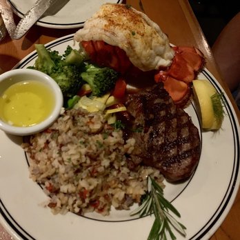 The Cork Tucson - Filet and lobster tail with rice and vegetables (special for the evening) - Steakhouses Near Me - Tucson, Arizona