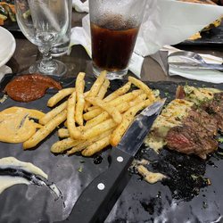 Blackstone Steakhouse and Grill - My waiter was nice, service was slow, the food was 5 out of 10, and wayyyyy overpriced.... This was a $65 stake!     Not worth it!