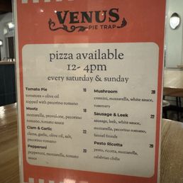 Pizza menu Pizza menu