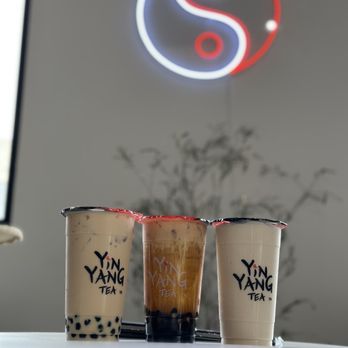 Yin Yang Tea - Golden Milk Tea with Boba, Brown Sugar Milk Tea, and Blended Hokkaido - Bubble Tea Near Me - Chino, California