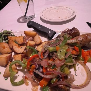 Trombino's Bistro Italiano - Italian sausage with peppers and roast potatoes - Italian Near Me - Albuquerque, New Mexico