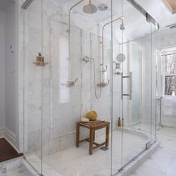 American Frameless Shower Door - Custom curved glass shower enclosure