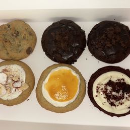 Chocolate chip, double chocolate fudge, Pop Tart, Peach, Red Velvet