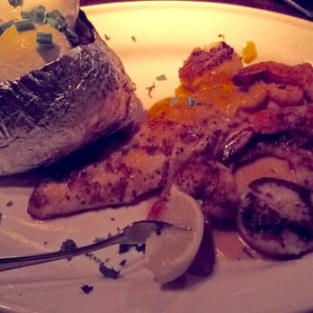 Pappadeaux Seafood Kitchen - Salmon Alexander with baked potato - Seafood Near Me - Pharr, Texas