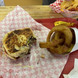 Benson's Eats & Treats - Burger and rings Burger was good