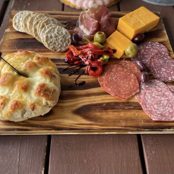 Chester Gap Cellars - Stuffed cheese bread and cheese/meat board - Wineries Near Me - Front Royal, Virginia