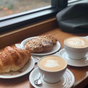 Temple Coffee - Cappuccino, 16 oz. Gingersnap Latte, Almond Croissant, and Butter Croissant - Coffee & Tea Near Me - Sacramento, California Temple Coffee - Cappuccino, 16 oz. Gingersnap Latte, Almond Croissant, and Butter Croissant - Coffee & Tea Near Me - Sacramento, California