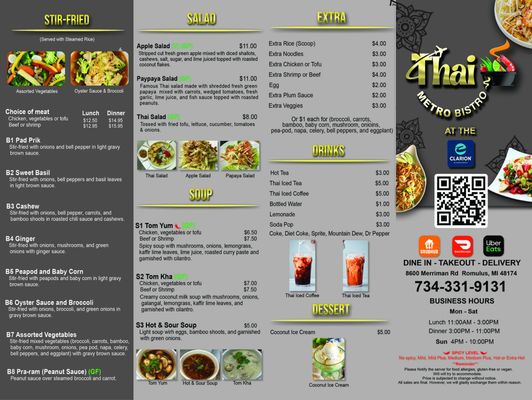 Menu photo 7 Thai Metro Bistro Romulus, MI Menu photo 7 Thai Metro Bistro Romulus, MI
