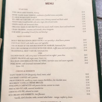 Au Bourguignon du Marais - Menu - French Near Me - Paris, 75