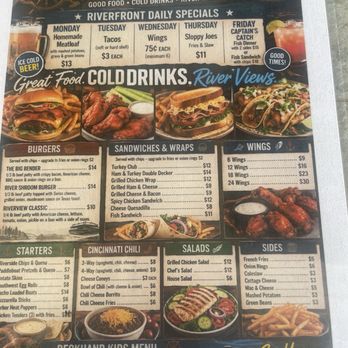 Drew’s On The River - May 2026 Menu - Dive Bars Near Me - Cincinnati, Ohio
