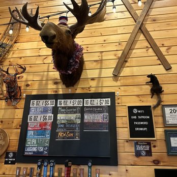 Upper Hand Brewery - Behind the bar. Note that the selections shown here are valid as of 6/28/2023 and do change regularly! - Breweries Near Me - Escanaba, Michigan