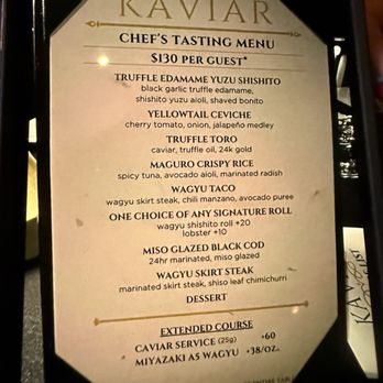 Kaviar Restaurants - Pasadena - tasting menu (june 2025) - available upon request - Sushi Bars Near Me - Pasadena, California