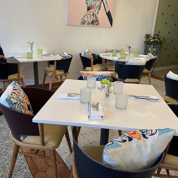 Limoncello - Colorful artsy vibe, but pillows were only for looks (too big for chair and not very comfortable) - Italian Near Me - La Mesa, California Limoncello - Colorful artsy vibe, but pillows were only for looks (too big for chair and not very comfortable) - Italian Near Me - La Mesa, California