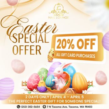 CoCo Nail Lounge - EASTER EXCLUSIVE AT COCO NAIL LOUNGE! - Nail Salons Near Me - Tacoma, Washington CoCo Nail Lounge - EASTER EXCLUSIVE AT COCO NAIL LOUNGE! - Nail Salons Near Me - Tacoma, Washington