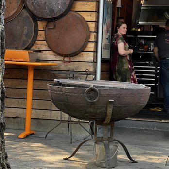 Bravas Bar de Tapas - Paella cooker on the patio - Spanish Near Me - Healdsburg, California