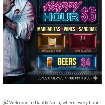 Daddy Ninja Restaurant - Happy Hour Specials Monday  thru Friday - Sushi Bars Near Me - Kissimmee, Florida